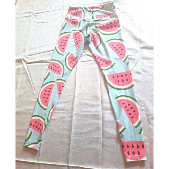 Flexi‎ Lexi Leggings Blue Pink Watermelon Leggings Size Small - Picture 10 of 10